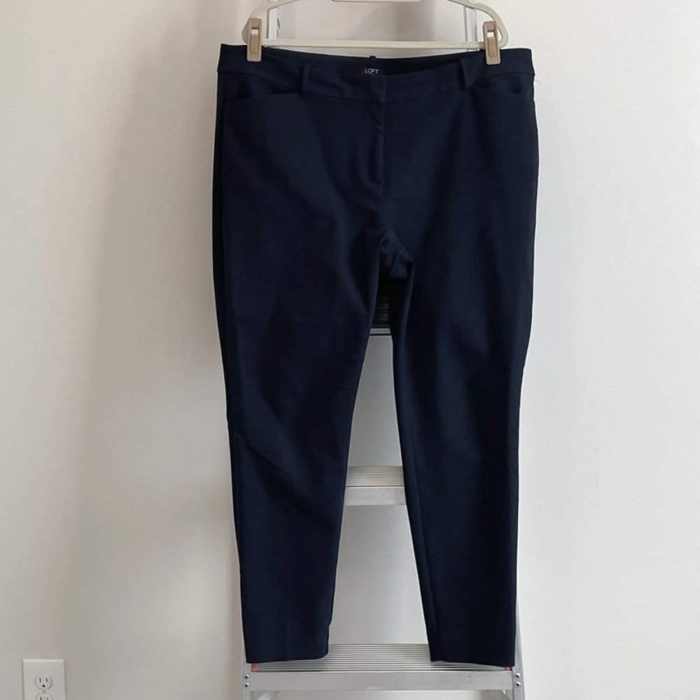 LOFT Plus Marissa skinny ankle pants - navy blue